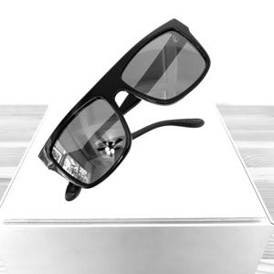 Unisex Sicky Eyewear Rectangular Shiny Black